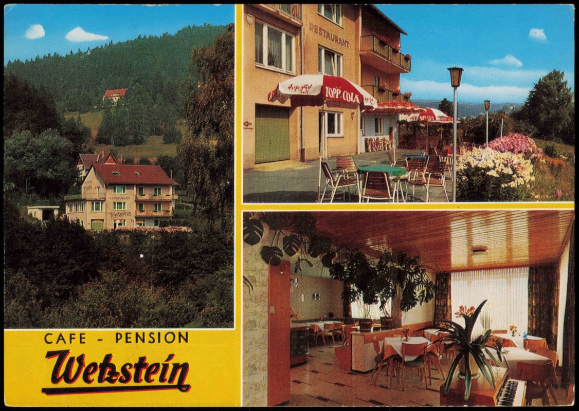 vergrößern: Bildseite historische Ansichtskarte von 1978: Café Pension Restaurant WETZSTEIN 3 Bild:: Warmensteinach
