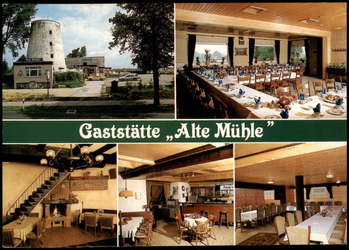 vergrößern: Bildseite historische Ansichtskarte von 1983: Gaststätte Alte Mühle Mehrbild:: Lippramsdorf-Haltern am See