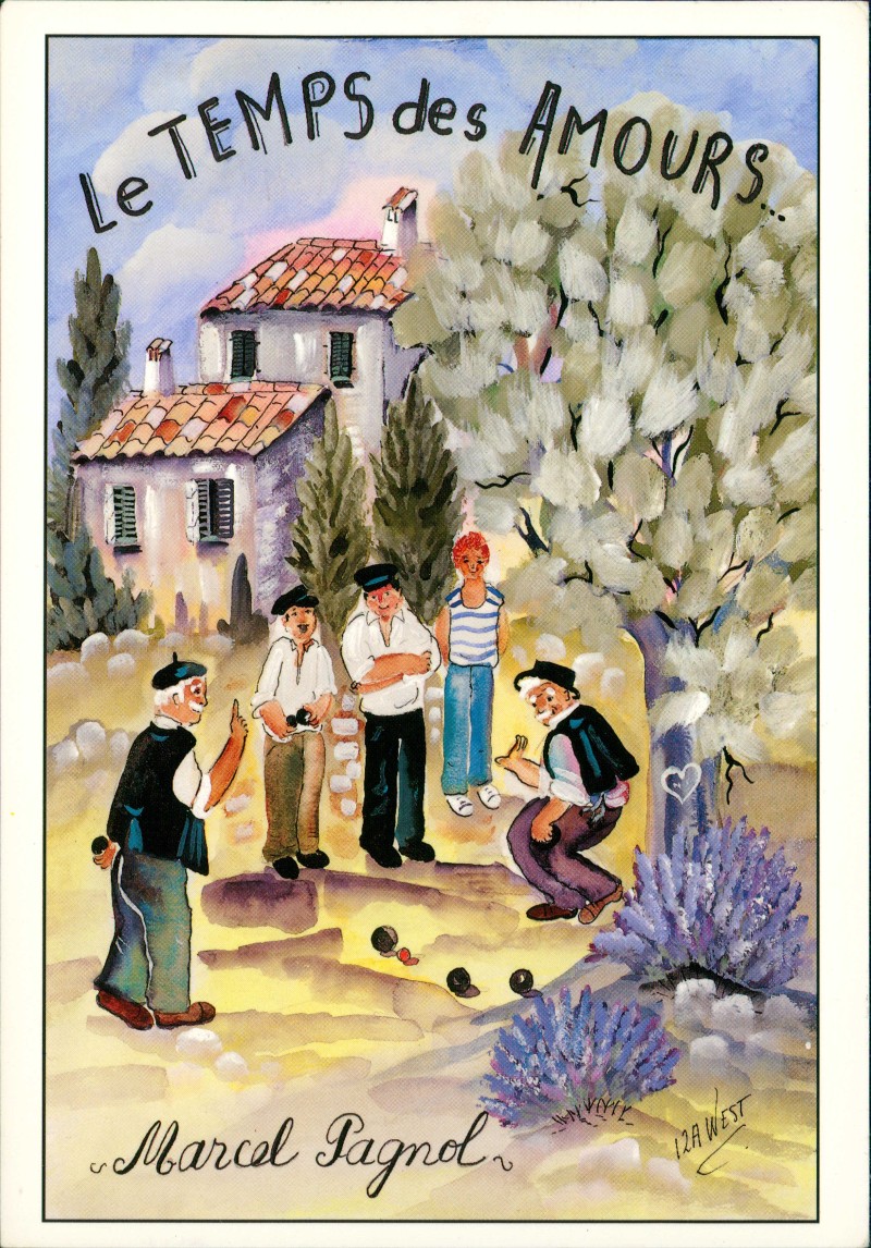 zoom: Image side vintage Postcard from 1991: Künstlerkarte (Frankreich) LE TEMPS DES AMOURS de Marcel Pagnol::