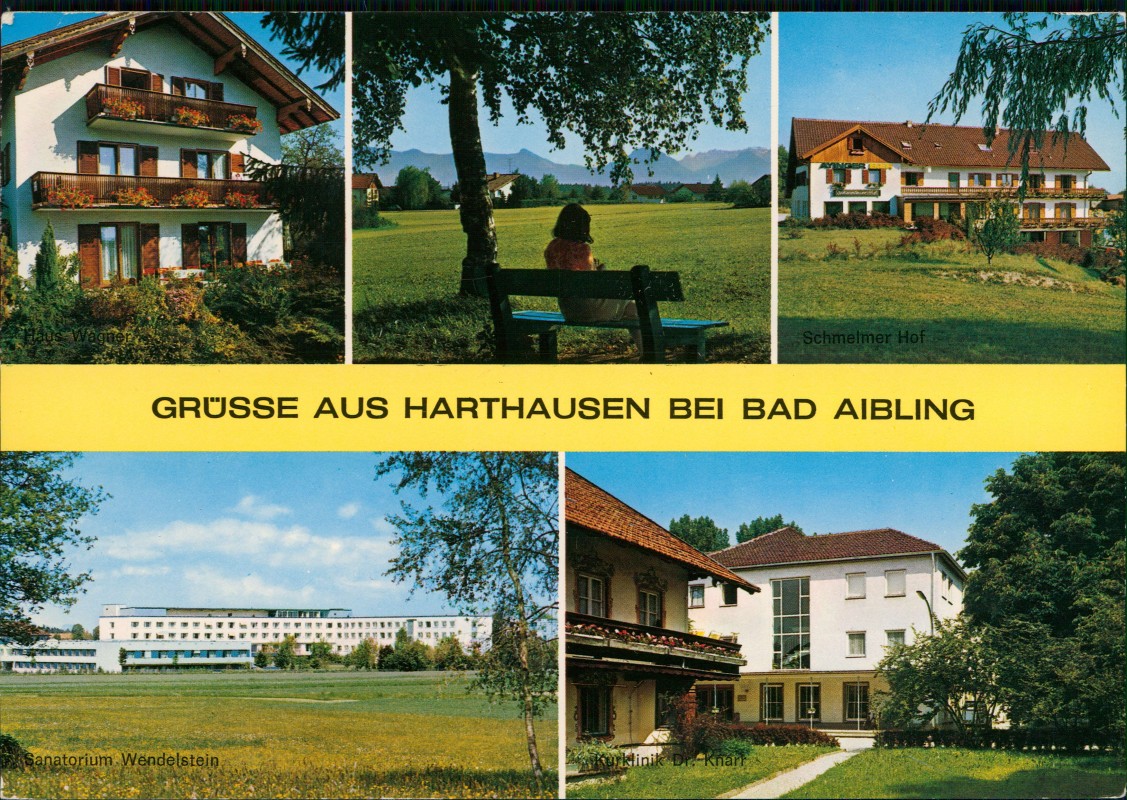 zoom: Image side vintage Postcard from 1999: Mehrbildkarte mit Ansichten Harthausen:: Harthausen-Bad Aibling