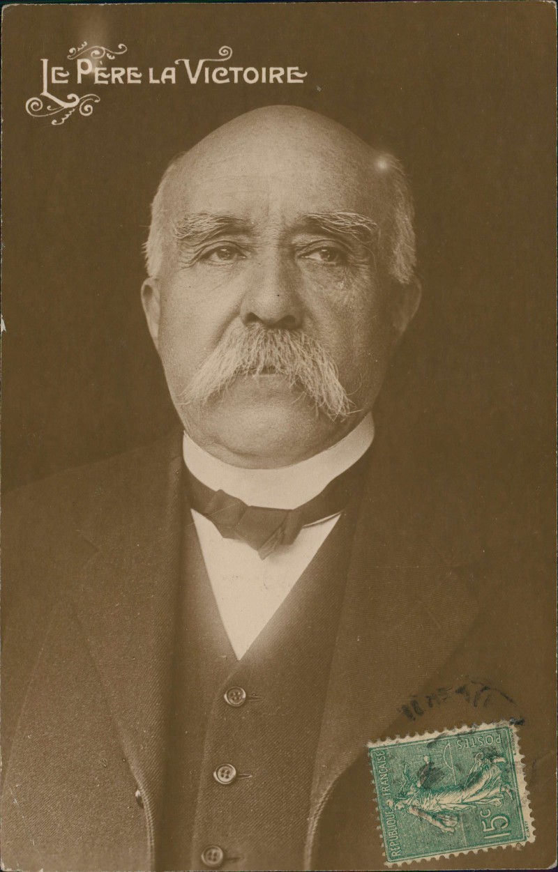zoom: Image side vintage Postcard from 1917: Politiker Le Pere la Victoire Frankreich France::