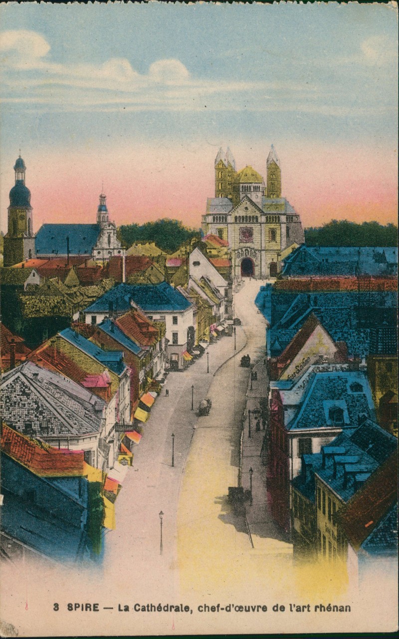 vergrößern: Bildseite historische Ansichtskarte von 1919: SPIRE La Cathédrale, chef-d
