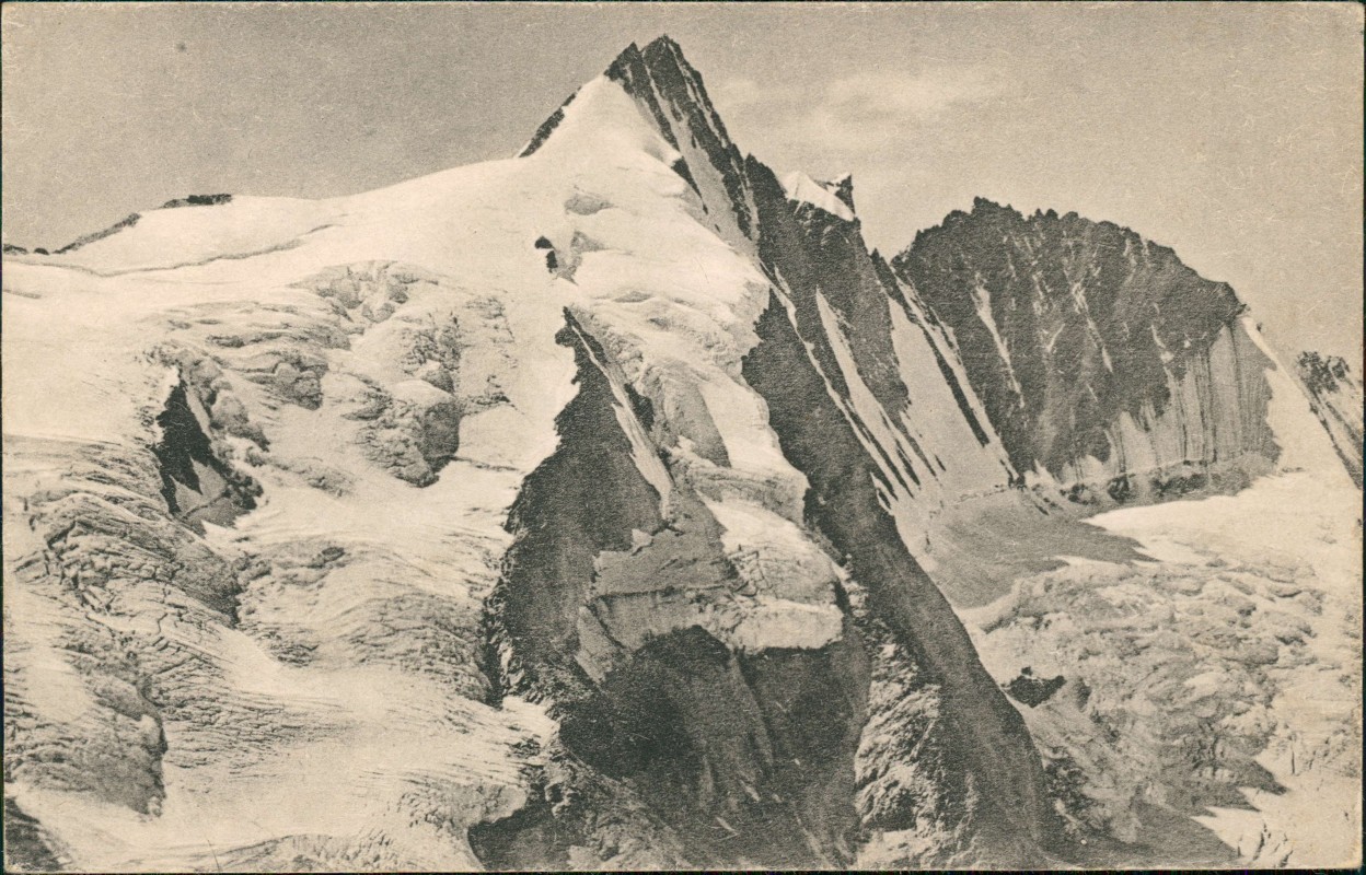 zoom: Image side vintage Postcard from 1922: Großglockner Alpen Berg:: Zell am See