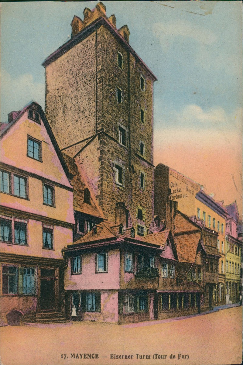 vergrößern: Bildseite historische Ansichtskarte von 1926: MAYENCE Eiserner Turm (Tour de Fer):: Mainz