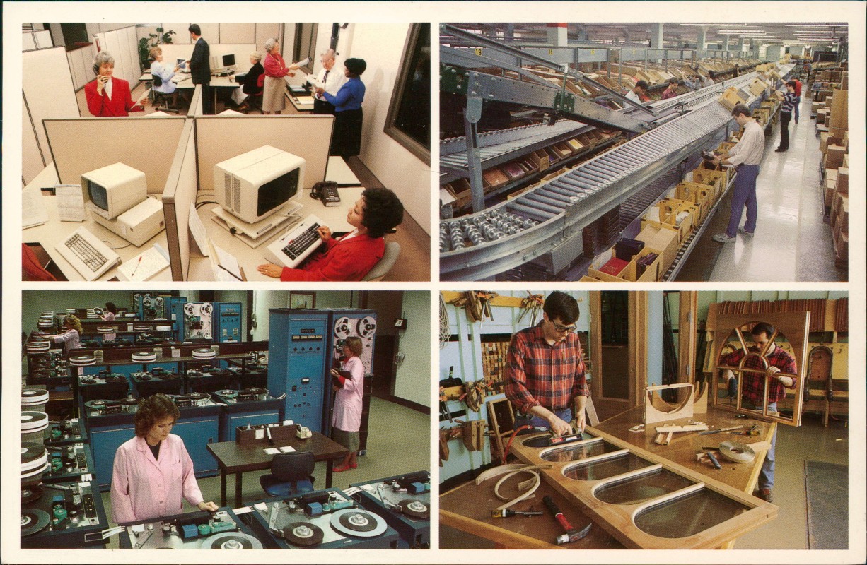 zoom: Image side vintage Postcard from 1990: DEPARTMENTS AT 360 FURMAN STREET Watch Tower:: New York City