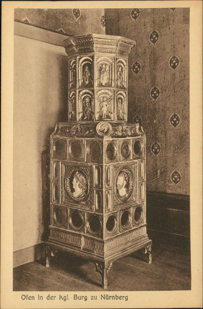 zoom: Image side vintage Postcard from 1915: Ofen in der kgl. Burg zu Nürnberg:: Nuremberg