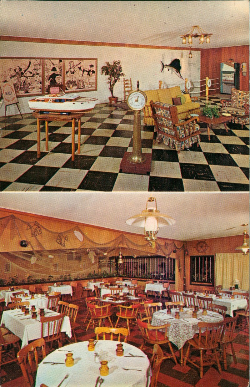 zoom: Image side vintage Postcard from 1971: 2 Bild  The Captains Table Restaurant 2 Bild:: Laconia (New Hampshire)