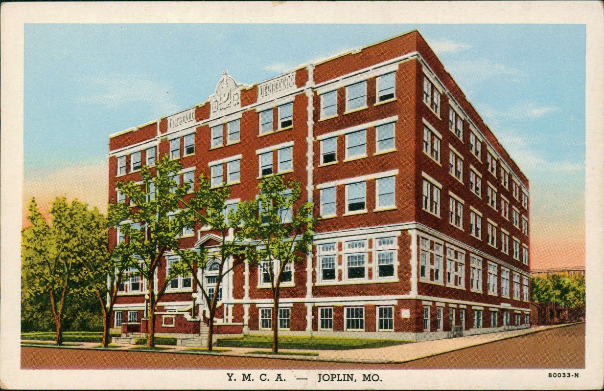 zoom: Image side vintage Postcard from 1938: Gebäude Y.M.C.A.:: Joplin Missouri