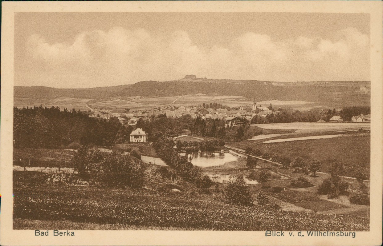 zoom: Image side vintage Postcard from 1918: Blick v. d. Wilhelmsburg:: Bad Berka
