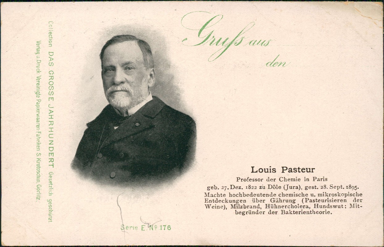 zoom: Image side vintage Postcard from 1907: Persöhnlichkeiten  Louis Pasteur Professor der Chemie in Paris::