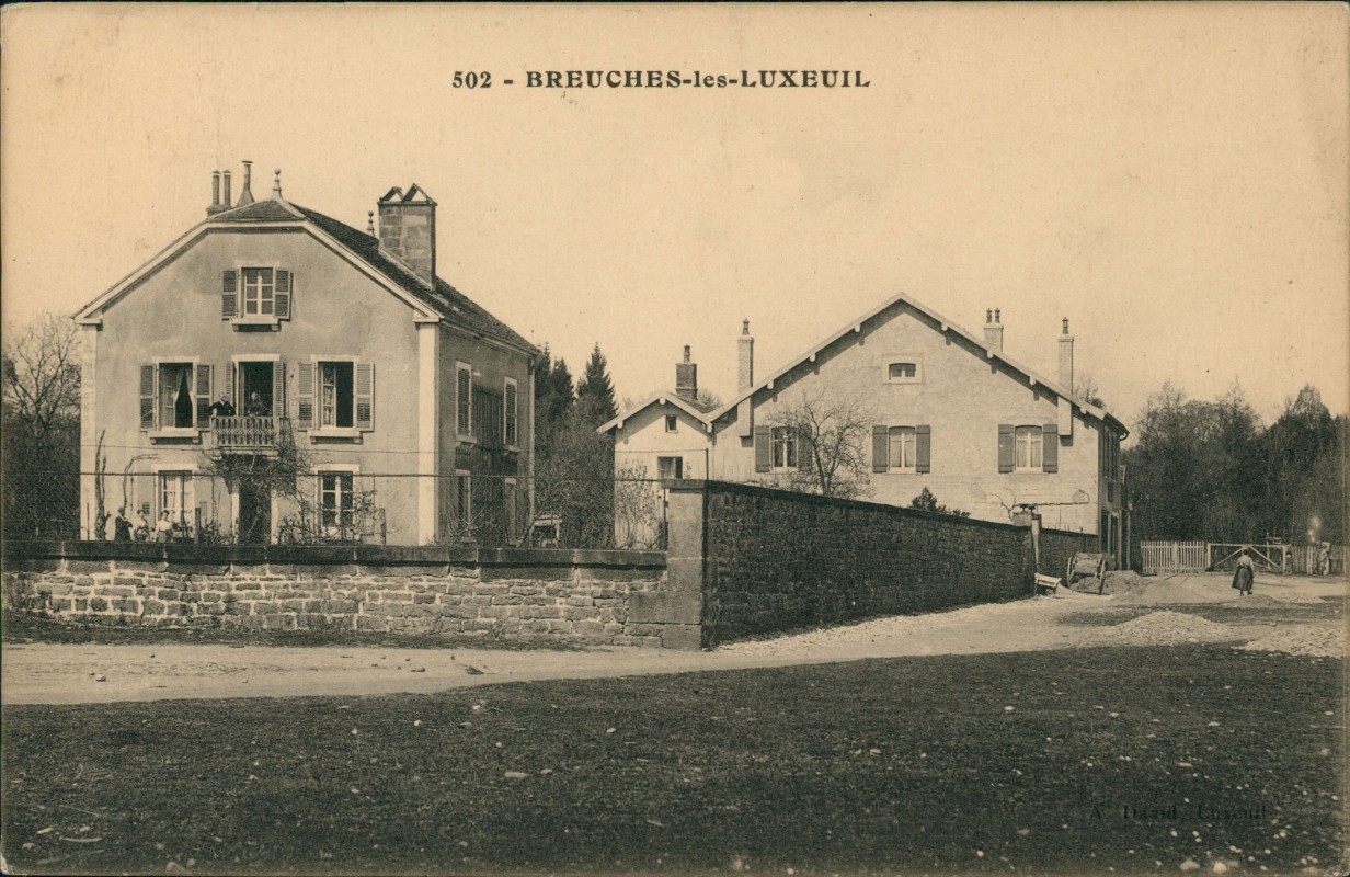 vergrößern: Bildseite historische Ansichtskarte von 1916: Stadtpartie:: Breuches-les-Luxeuil