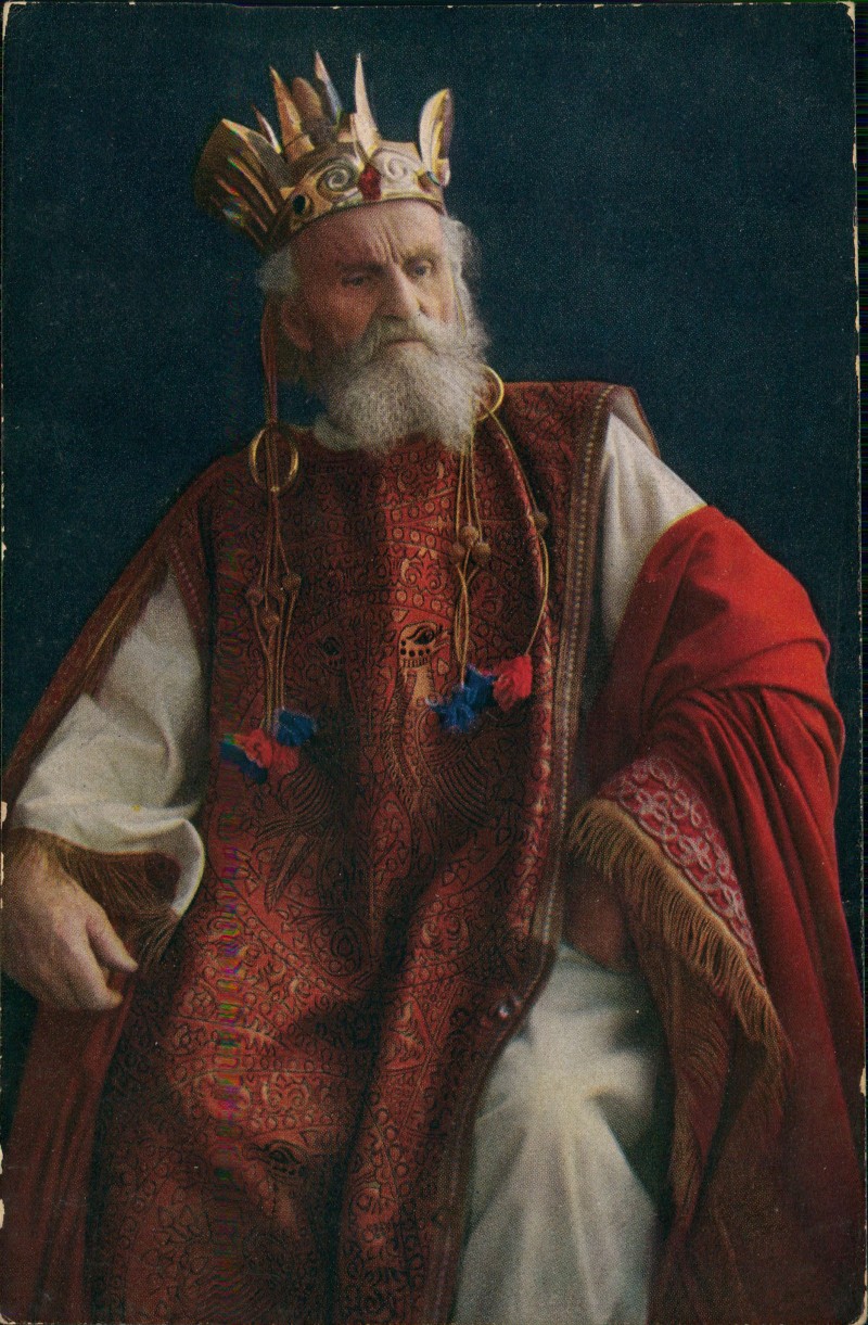 vergrößern: Bildseite historische Ansichtskarte von 1922: Passionsspiele Herodes:: Oberammergau