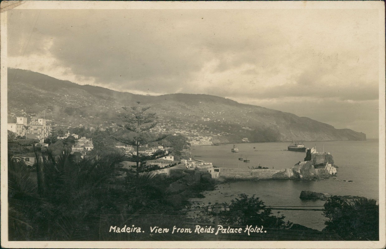 zoom: Image side vintage Postcard from 1932: Madeira. View from Reids Palace Hotel.:: Funchal