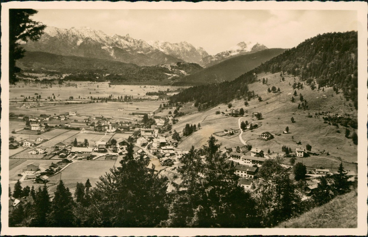 zoom: Image side vintage Postcard from 1940: Pax-Erholungsheim Wallgau b. Mittenwald (Obb.):: Mittenwald