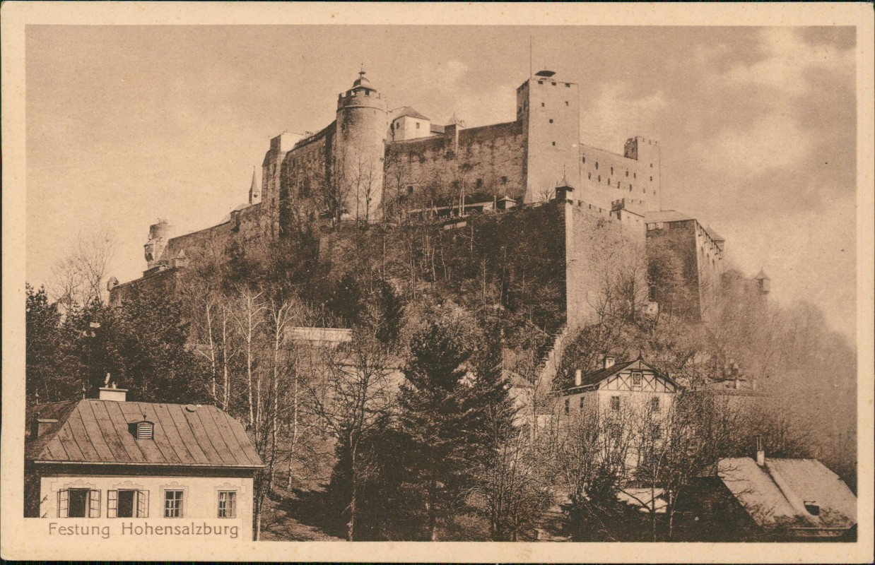 vergrößern: Bildseite historische Ansichtskarte von 1925: Festung Hohensalzburg:: Salzburg