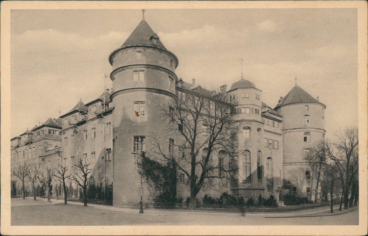 zoom: Image side vintage Postcard from 1930: Das Alte Stuttgarter Schloss vor dem Brande:: Stuttgart