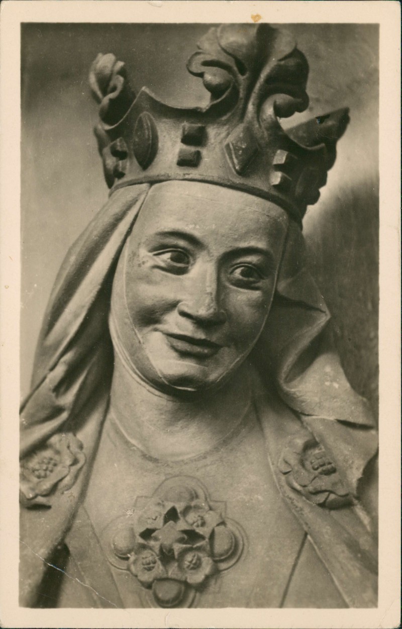 zoom: Image side vintage Postcard from 1955: Dom zu Meißen.Gründerstatue: Kaiserin Adelheid:: Meissen