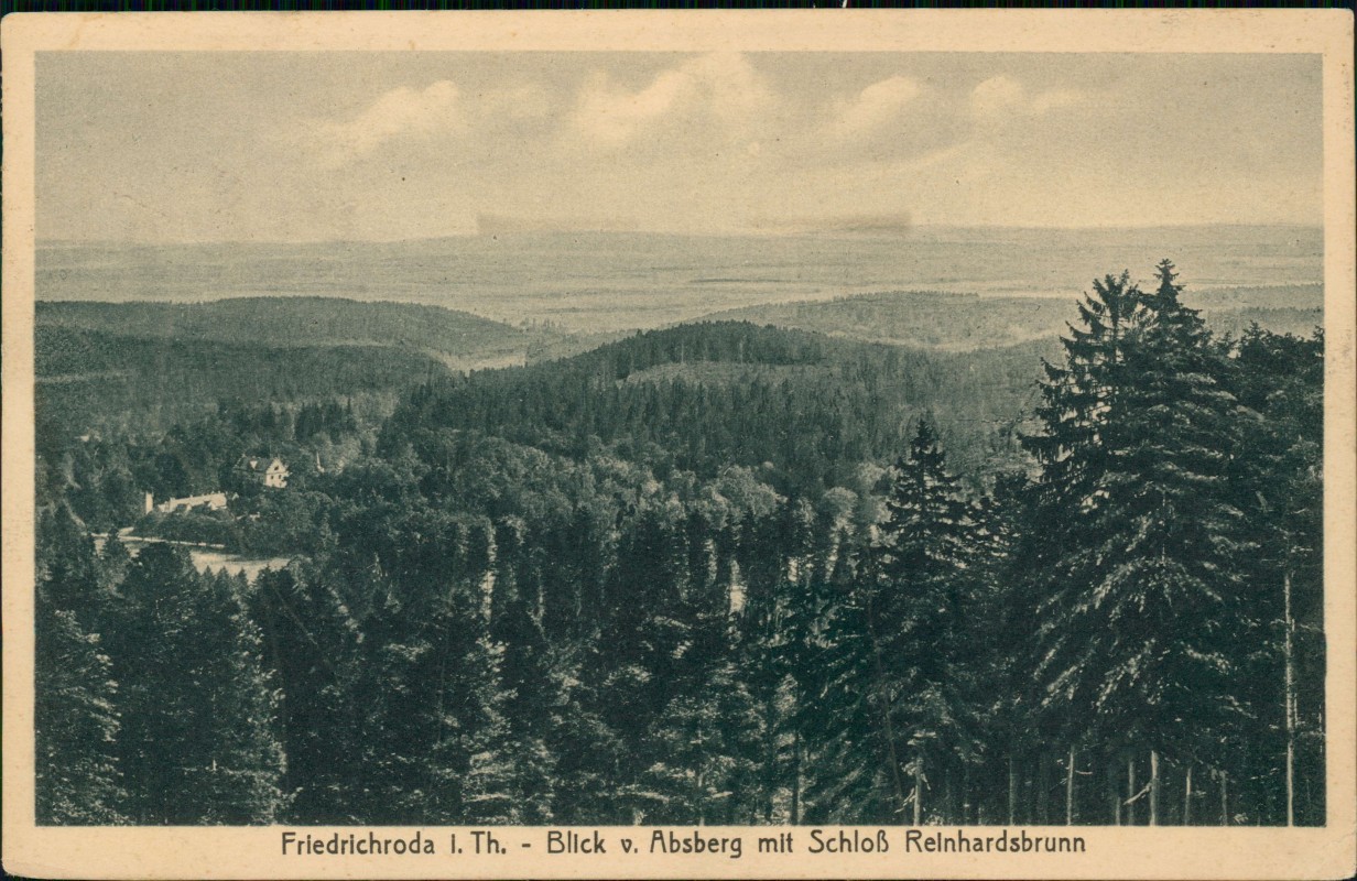 zoom: Image side vintage Postcard from 1919: Stadtansicht:: Friedrichroda