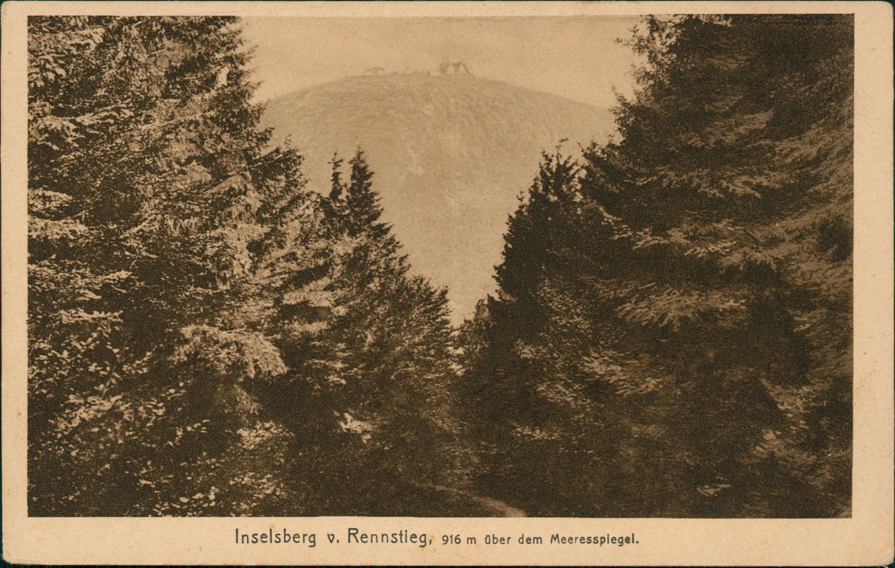 zoom: Image side vintage Postcard from 1920: Inselsberg v. Rennstieg:: Brotterode