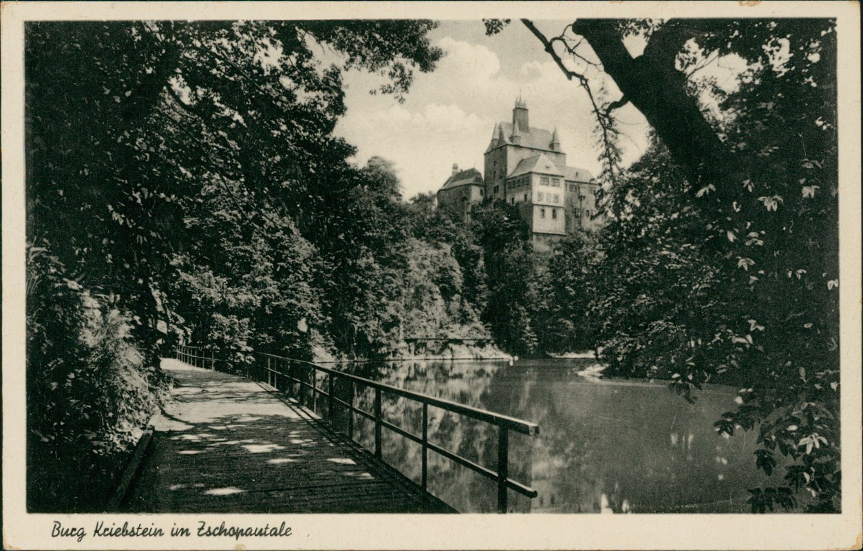 zoom: Image side vintage Postcard from 1942: Burg Kriebstein im Zschopautale:: Kriebstein