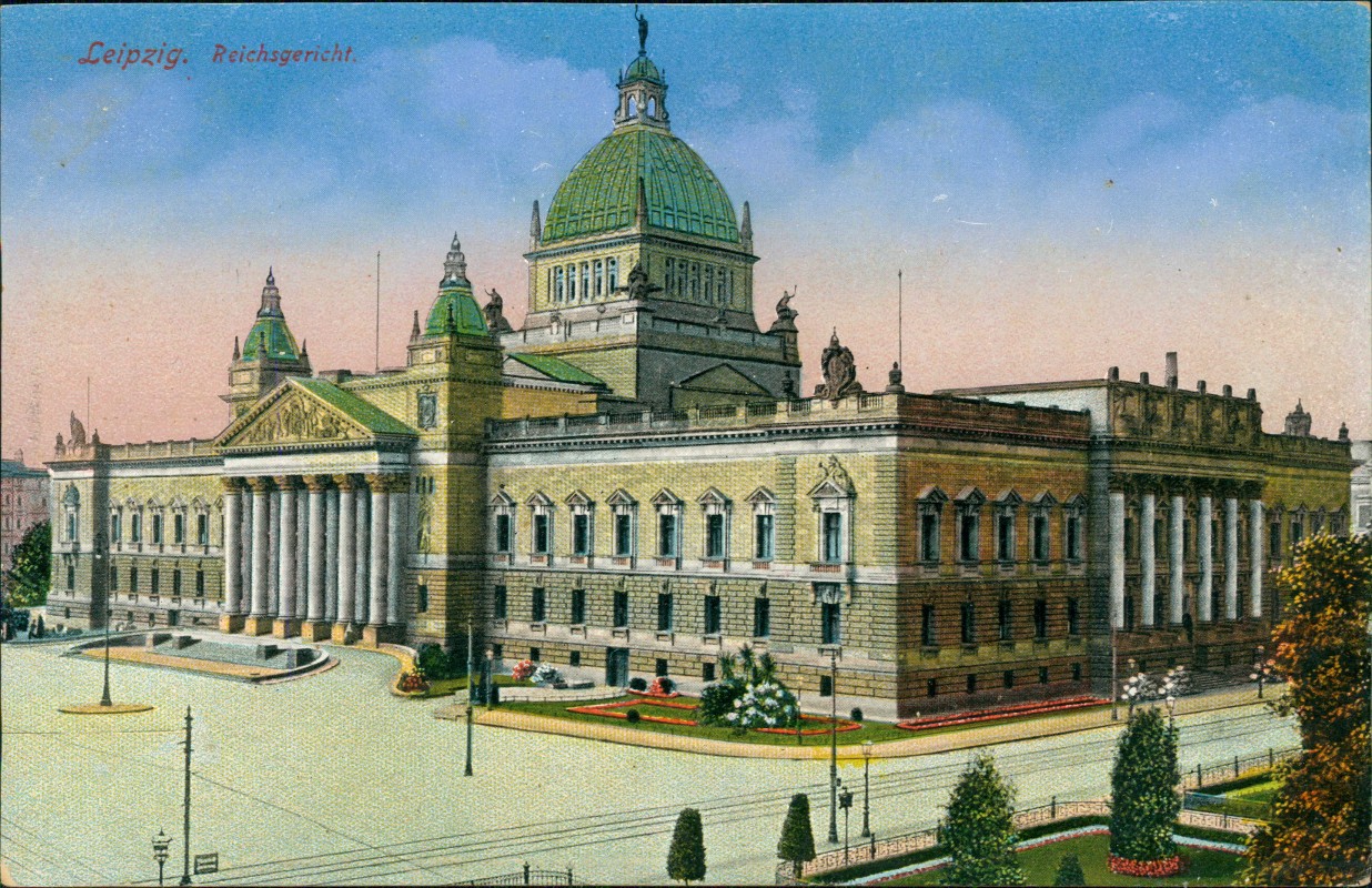 zoom: Image side vintage Postcard from 1912: Reichsgerichtsgebäude:: Leipzig