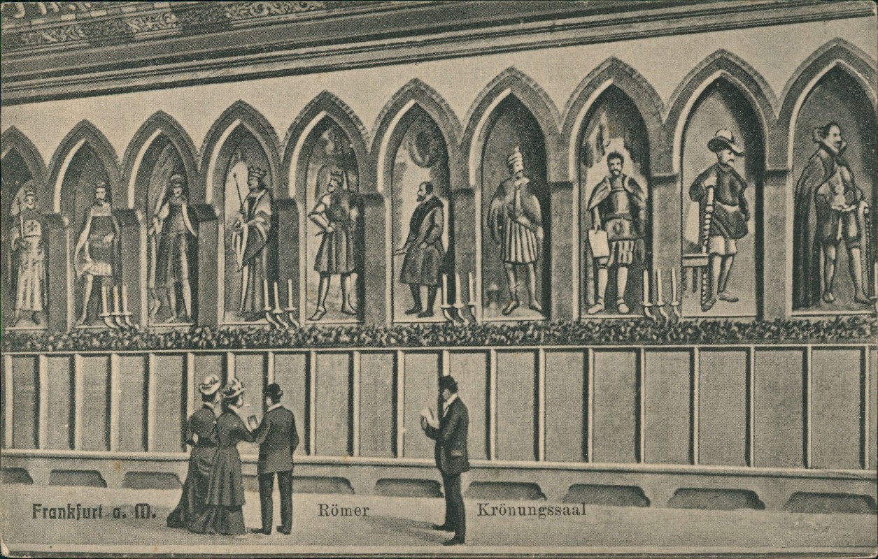 zoom: Image side vintage Postcard from 1915: Römer Krönungssaal Damen und Herren:: Frankfurt am Main
