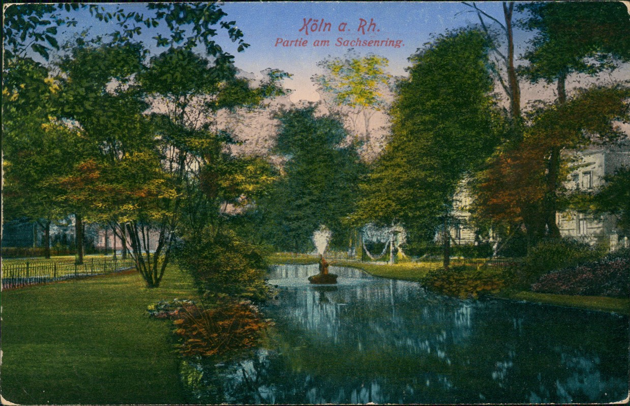 zoom: Image side vintage Postcard from 1914: Partie am Sachsenring.:: Cologne