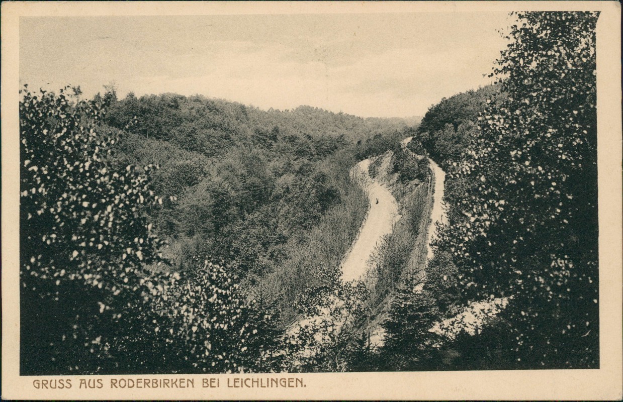 vergrößern: Bildseite historische Ansichtskarte von 1915: Gruss aus Roderbirken:: Leichlingen
