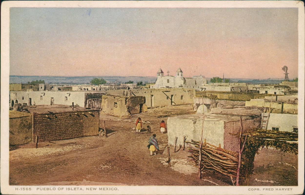 zoom: Image side vintage Postcard from 1929: PUEBLO OF ISLETA, NEW MEXICO.:: United States of America