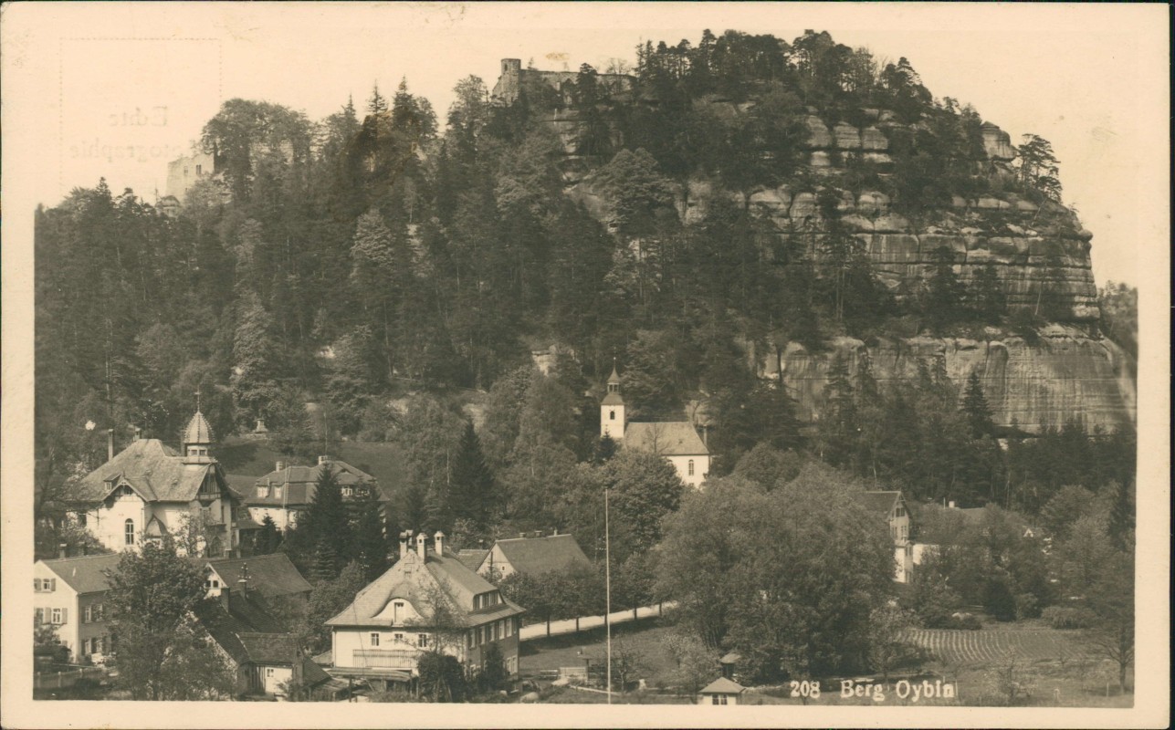 zoom: Image side vintage Postcard from 1947: Berg Oybin - Fotokarte:: Oybin