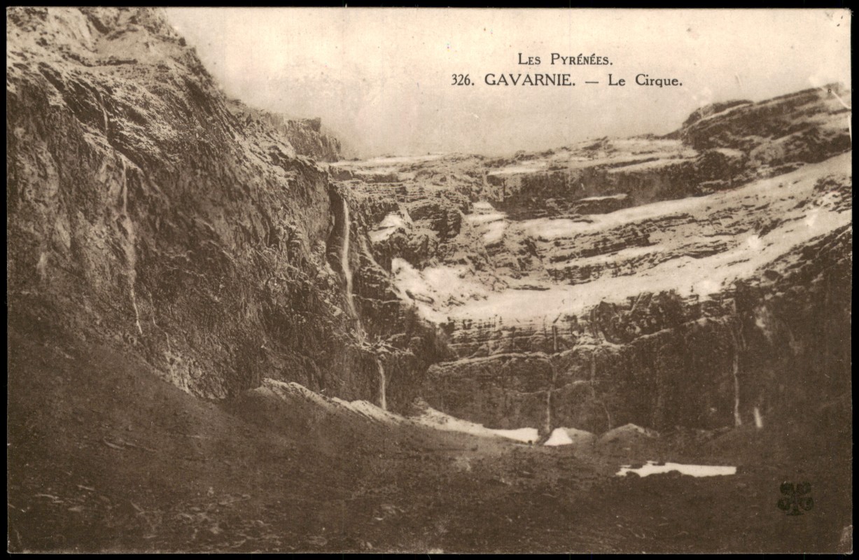 vergrößern: Bildseite historische Ansichtskarte von 1910: Pyrenäen LES PYRÉNÉES GAVARNIE Le Cirque Felsformation:: .Frankreich