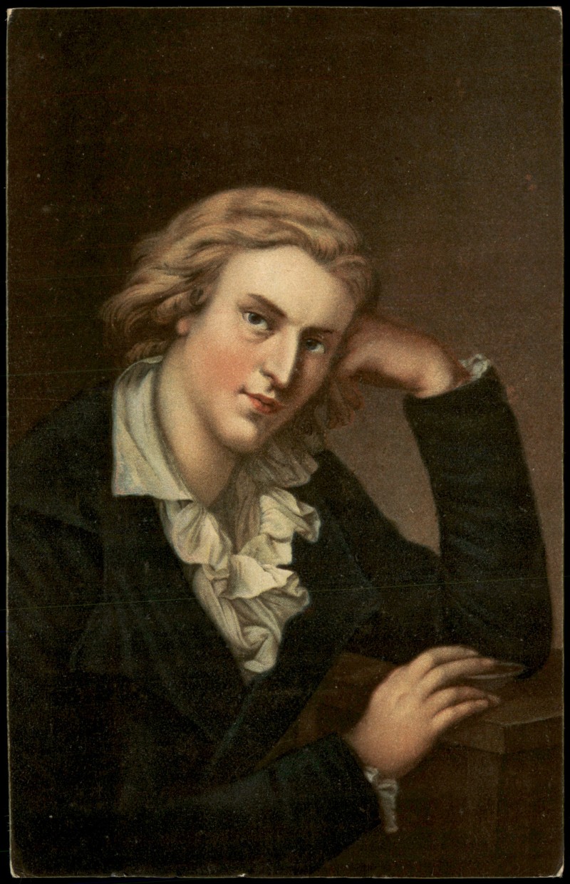 vergrößern: Bildseite historische Ansichtskarte von 1910: Künstlerkarte FRIEDRICH VON SCHILLER Porträt von Anton Graff::