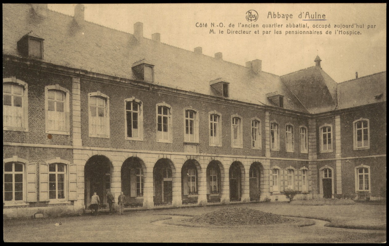 vergrößern: Bildseite historische Ansichtskarte von 1910: Eglise Klosterkirche Abbaye d Aulne:: Thuin