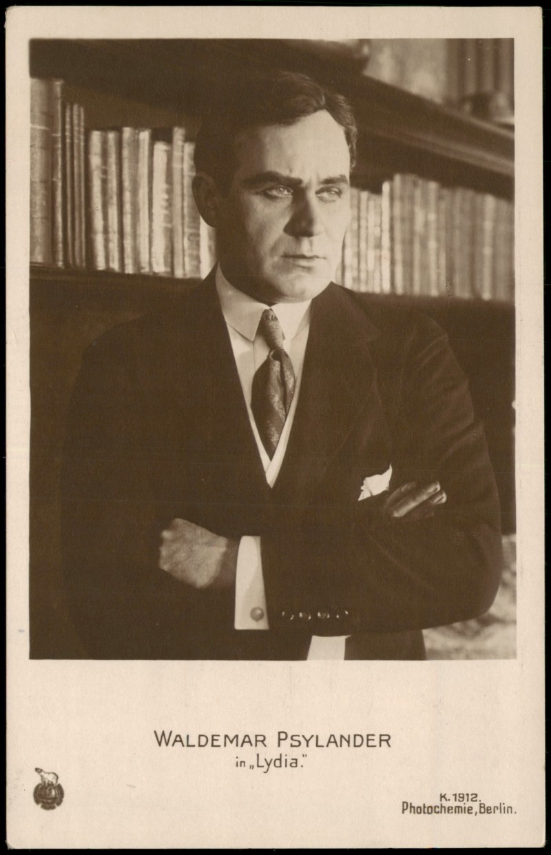zoom: Image side vintage Postcard from 1912: Theater Schauspieler WALDEMAR PSYLANDER in Lydia::