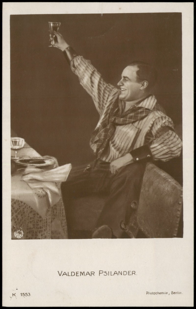 zoom: Image side vintage Postcard from 1910: VALDEMAR PSILANDER Film Theater Schauspieler::