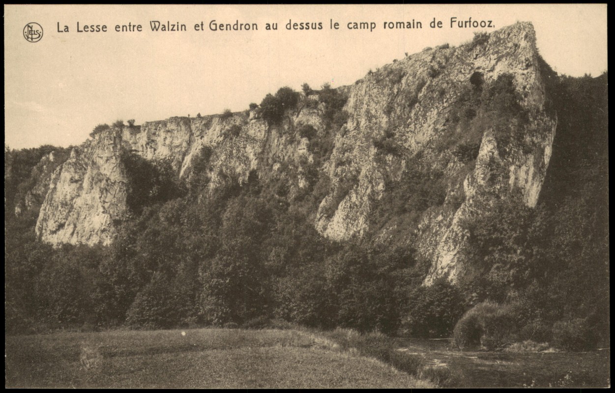 zoom: Image side vintage Postcard from 1910: La Lesse entre Walzin et Gendron au dessus le camp romain de Furfooz:: Walzin bei Dinant