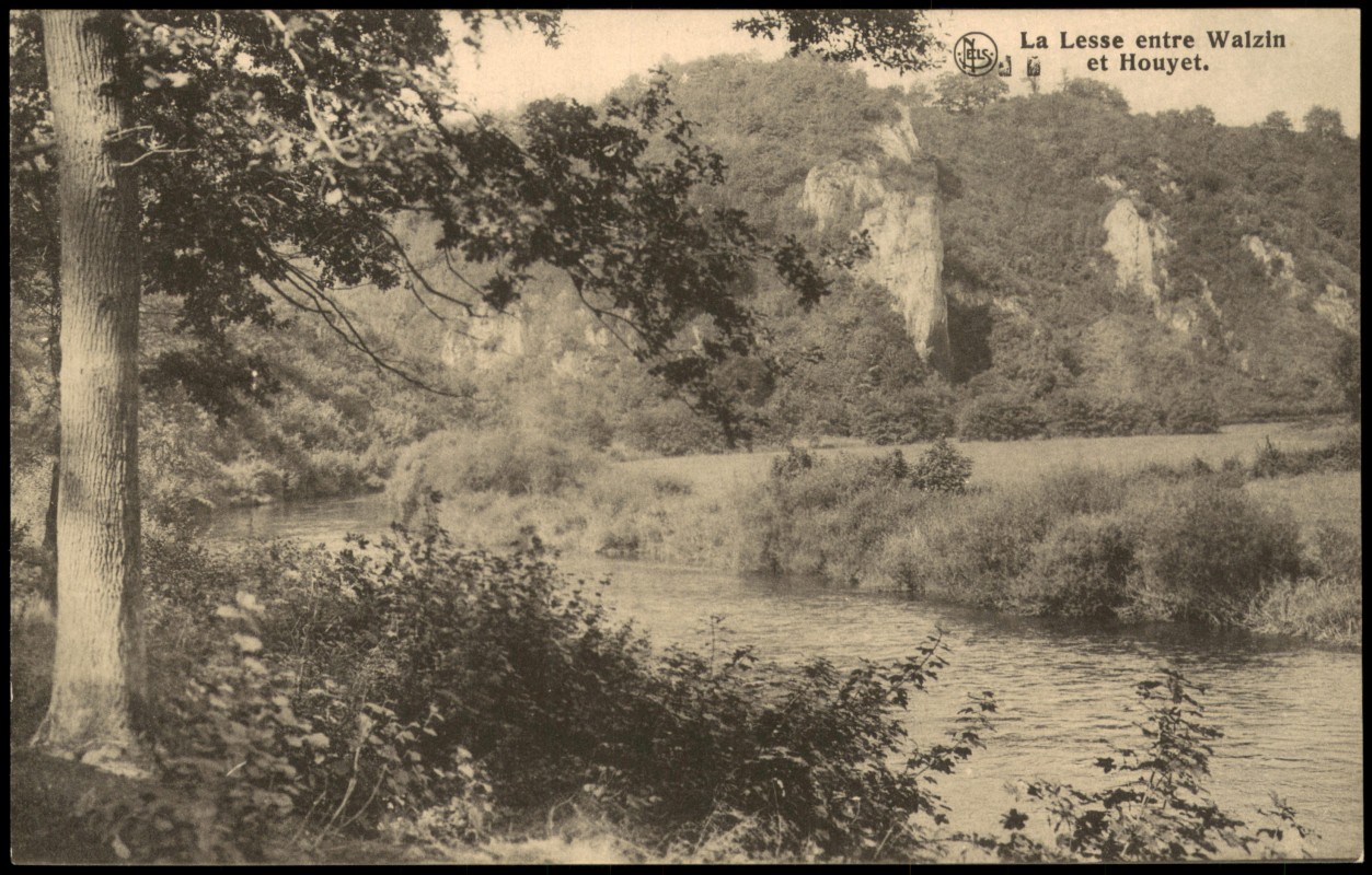 zoom: Image side vintage Postcard from 1910: Umland-Ansicht La Lesse entre Walzinet Houyet:: Walzin bei Dinant
