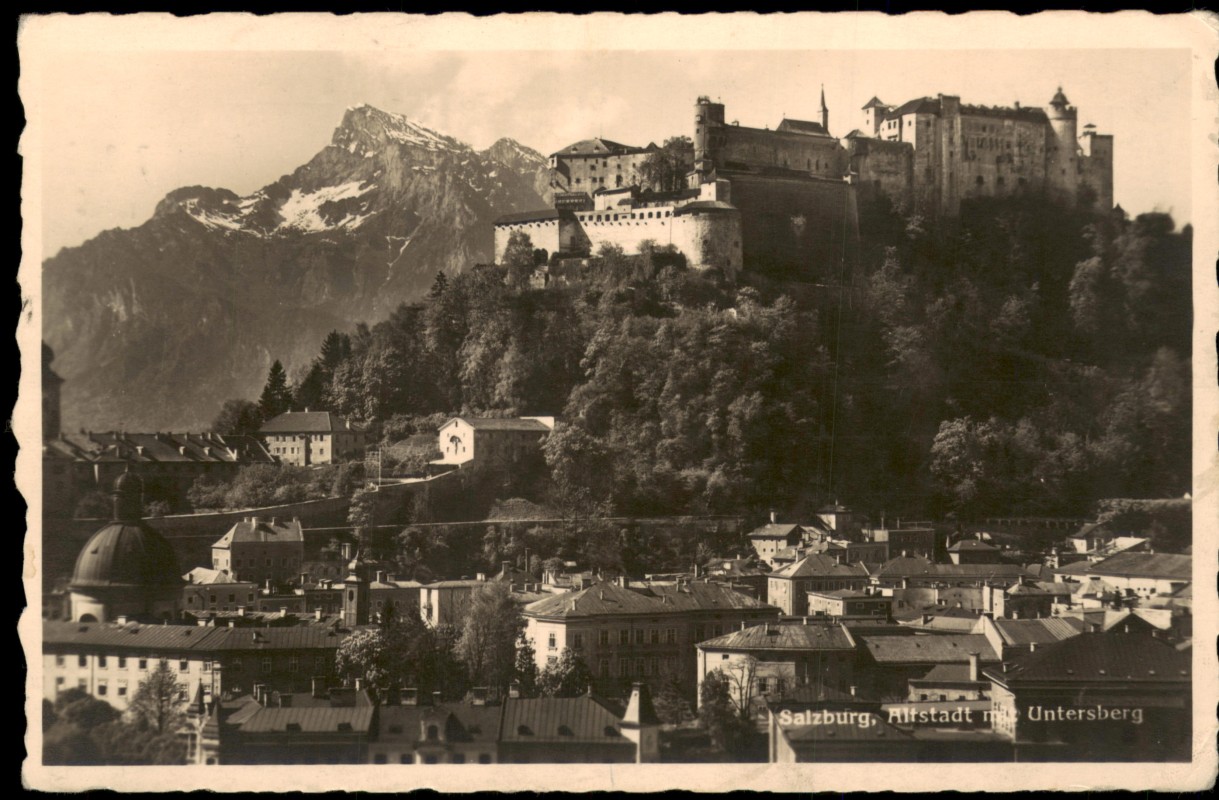 vergrößern: Bildseite historische Ansichtskarte von 1939: Altstadt Untersberg - Fotokarte:: Salzburg