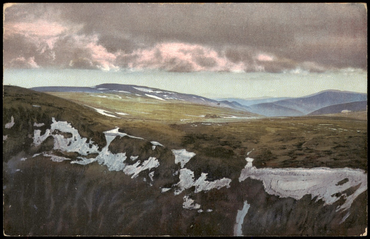 vergrößern: Bildseite historische Ansichtskarte von 1913: Riesengebirge Stimmungsbild Photochromie:: Krummhübel