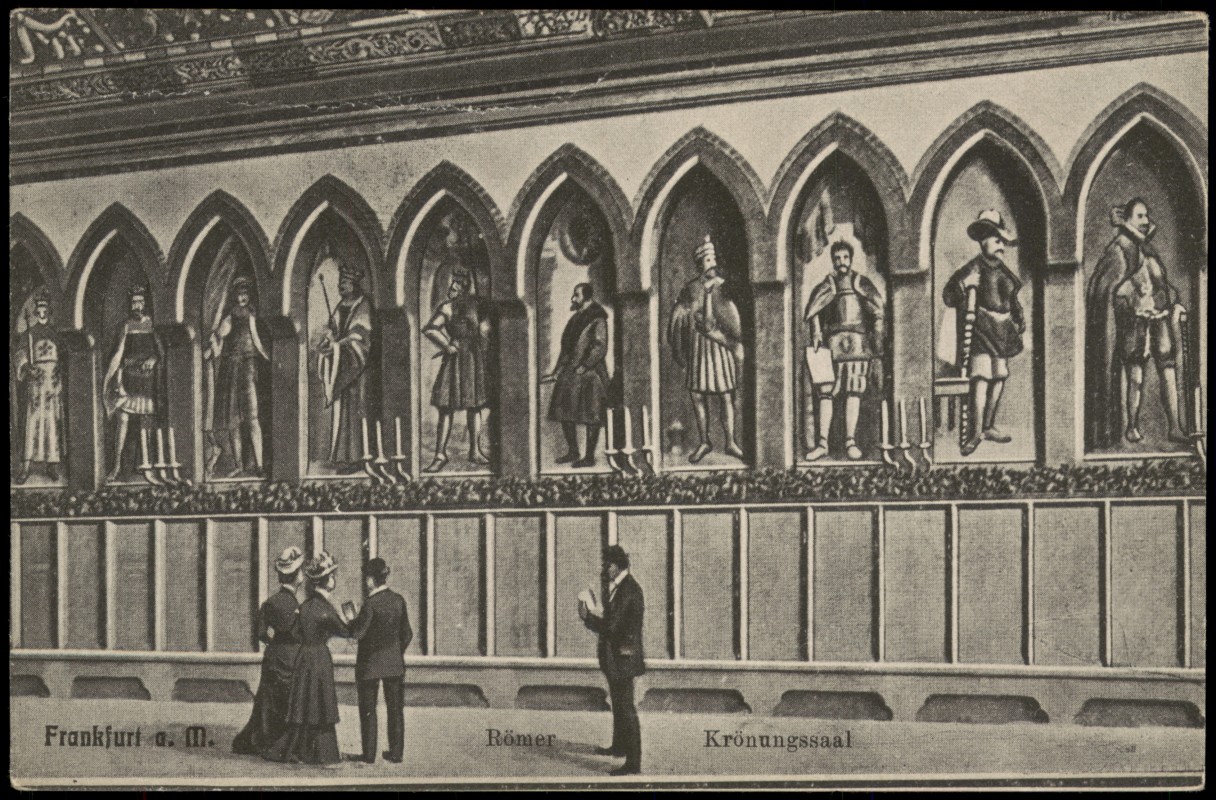 zoom: Image side vintage Postcard from 1910: Römer Krönungssaal:: Frankfurt am Main