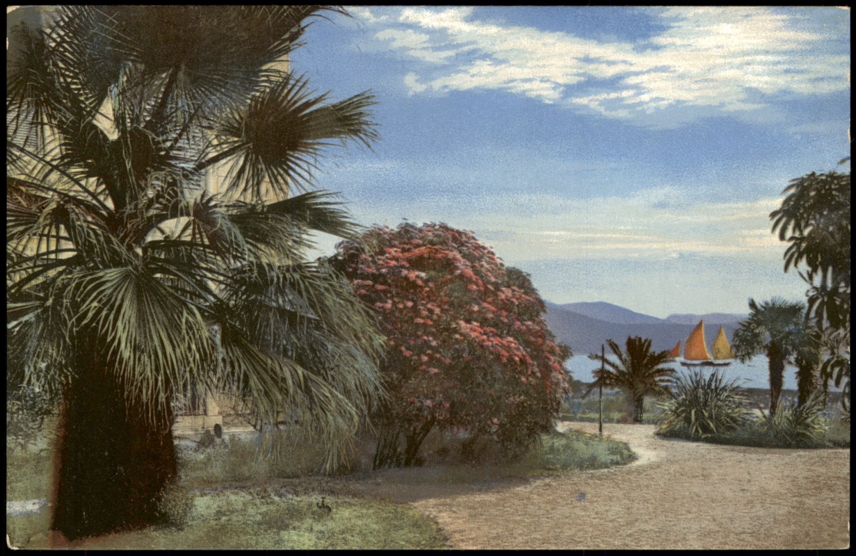 zoom: Image side vintage Postcard from 1910: Lago di Garda Gardasee Photochromiekarte Stimmungsbild Natur:: Riva del Garda