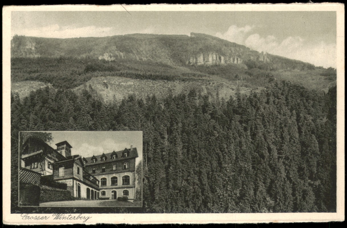 vergrößern: Bildseite historische Ansichtskarte von 1920: Sächs. Schweiz, Großer Winterberg:: .Sachsen