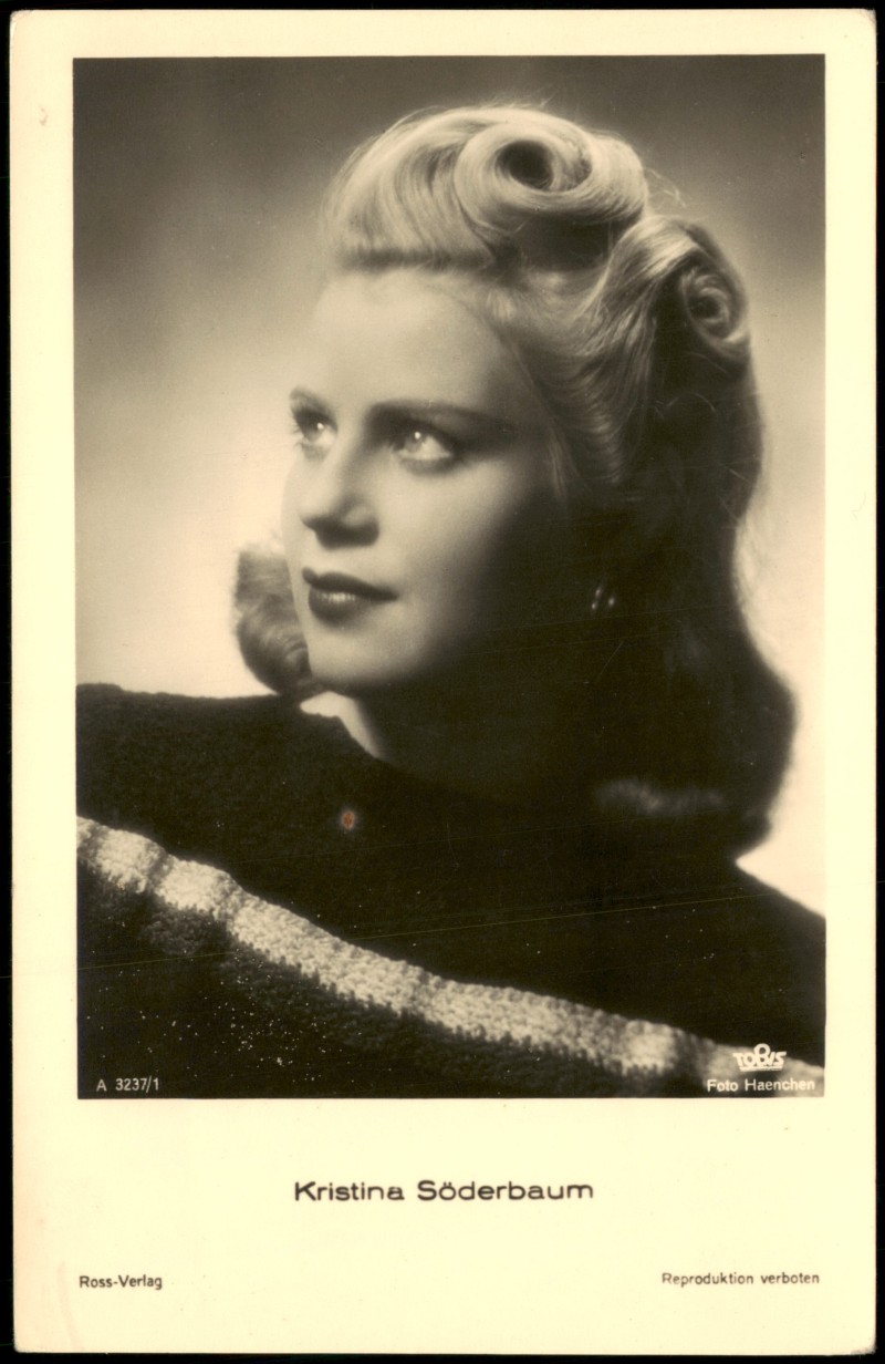 vergrößern: Bildseite historische Ansichtskarte von 1940: Kristina Söderbaum aus Schweden Fernsehen Theater Schauspielerin::