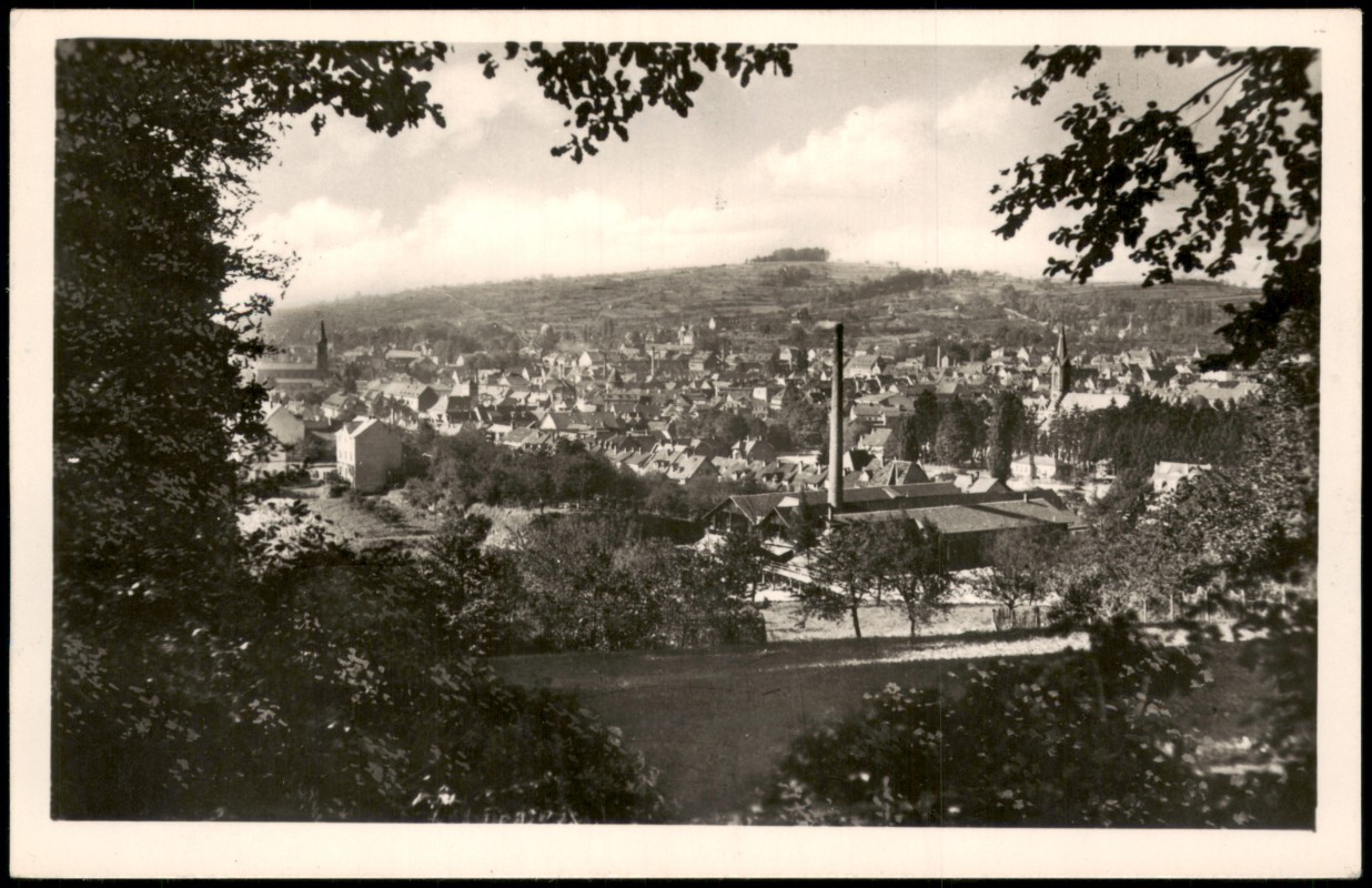 zoom: Image side vintage Postcard from 1932: Fabrikanlage - Stadtblick:: Lahr (Schwarzwald)