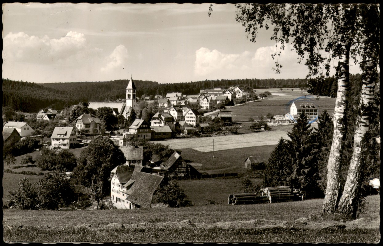 vergrößern: Bildseite historische Ansichtskarte von 1962: Panorama-Ansicht Totale:: Lützenhardt