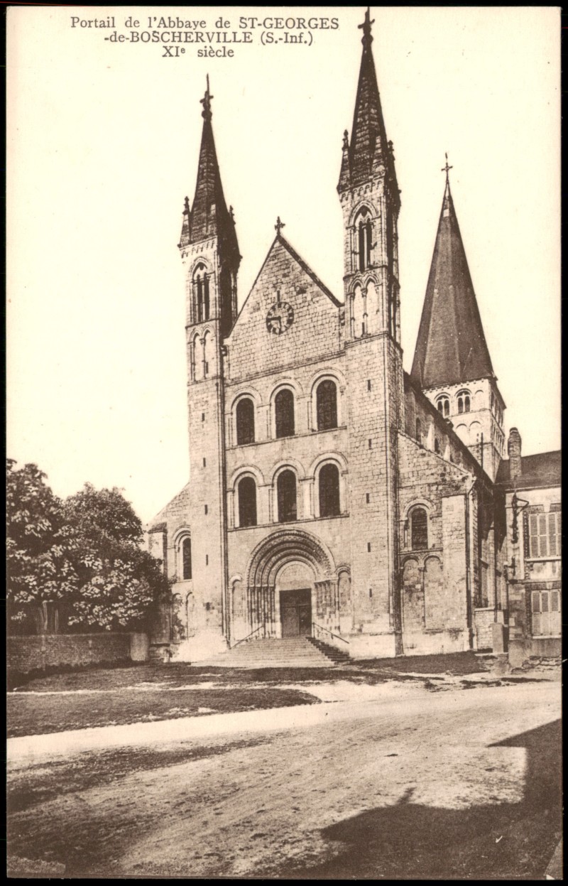 zoom: Image side vintage Postcard from 1920: Portal der Abtei Saint-Georges-de-Boscherville:: Saint-Martin-de-Boscherville