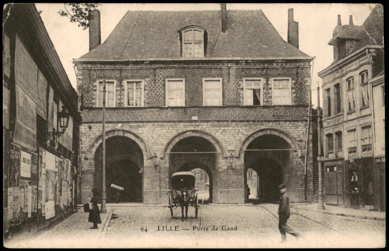 zoom: Image side vintage Postcard from 1915: Gebäude-Ansicht Porte de Gand:: Lille