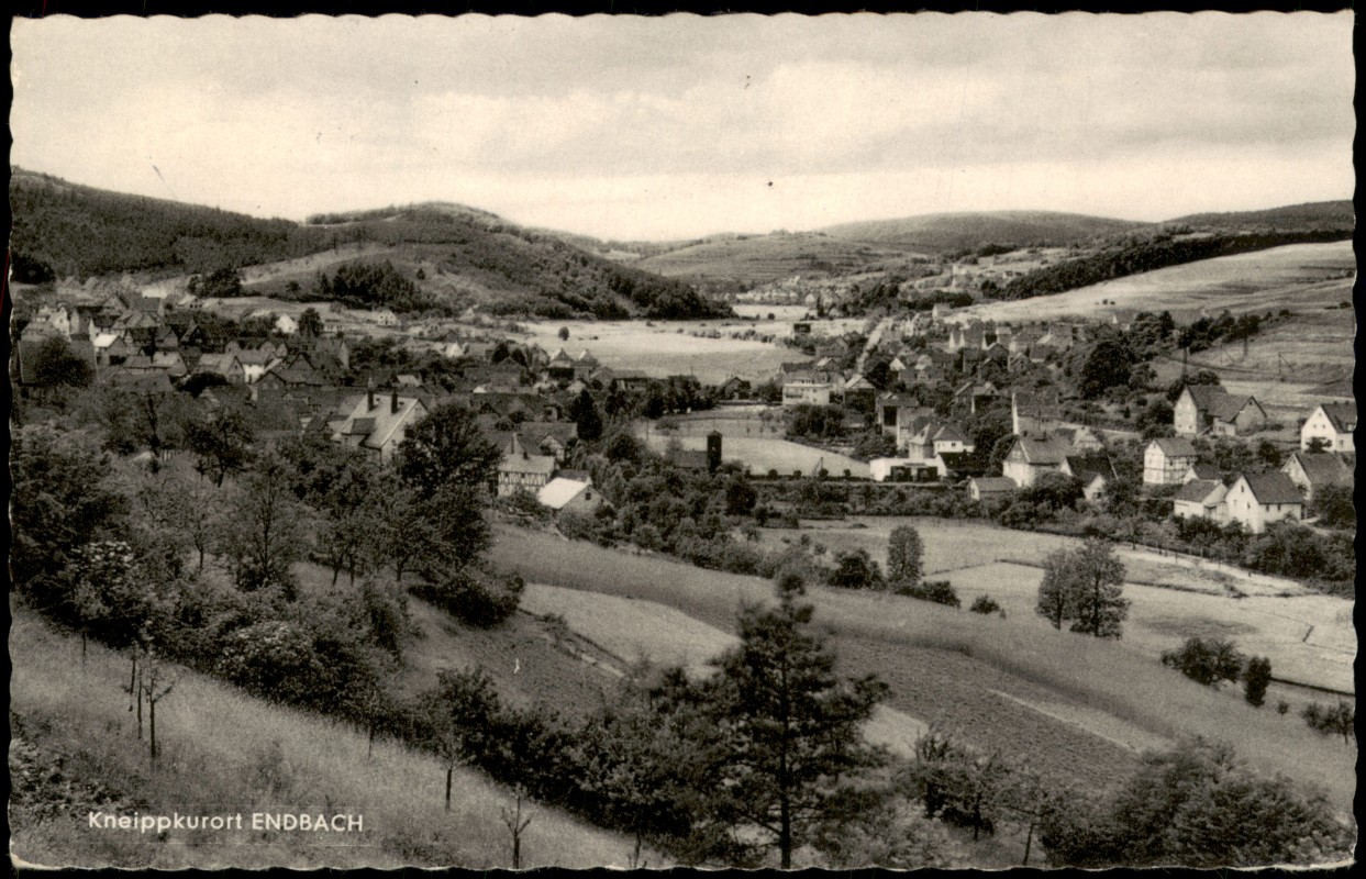 zoom: Image side vintage Postcard from 1962: Panorama-Ansicht Endbach Kr. Biedenkopf:: Bad Endbach