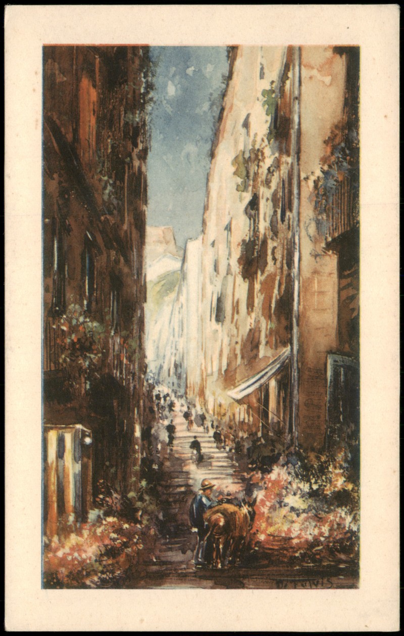 vergrößern: Bildseite historische Ansichtskarte von 1926: Gradoni di Chiaia Naples Gradoni of Chiaia:: Neapel
