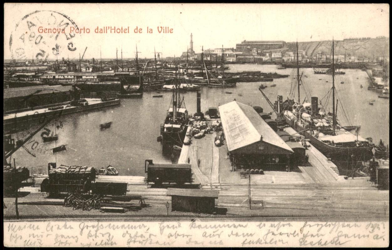 zoom: Image side vintage Postcard from 1909: Porto dall